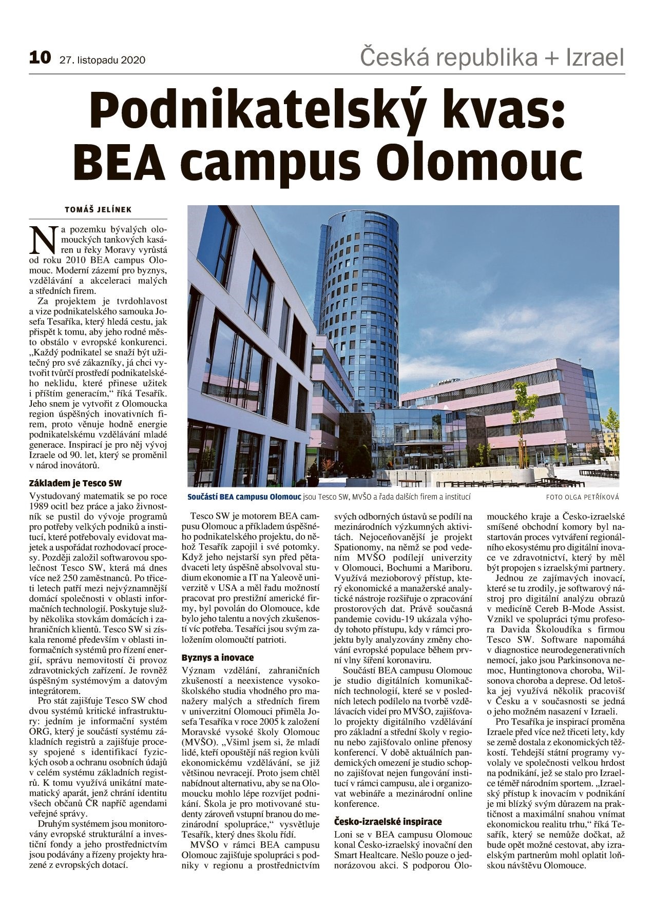 BEA campus Olomouc. Místo podnikatelského kvasu